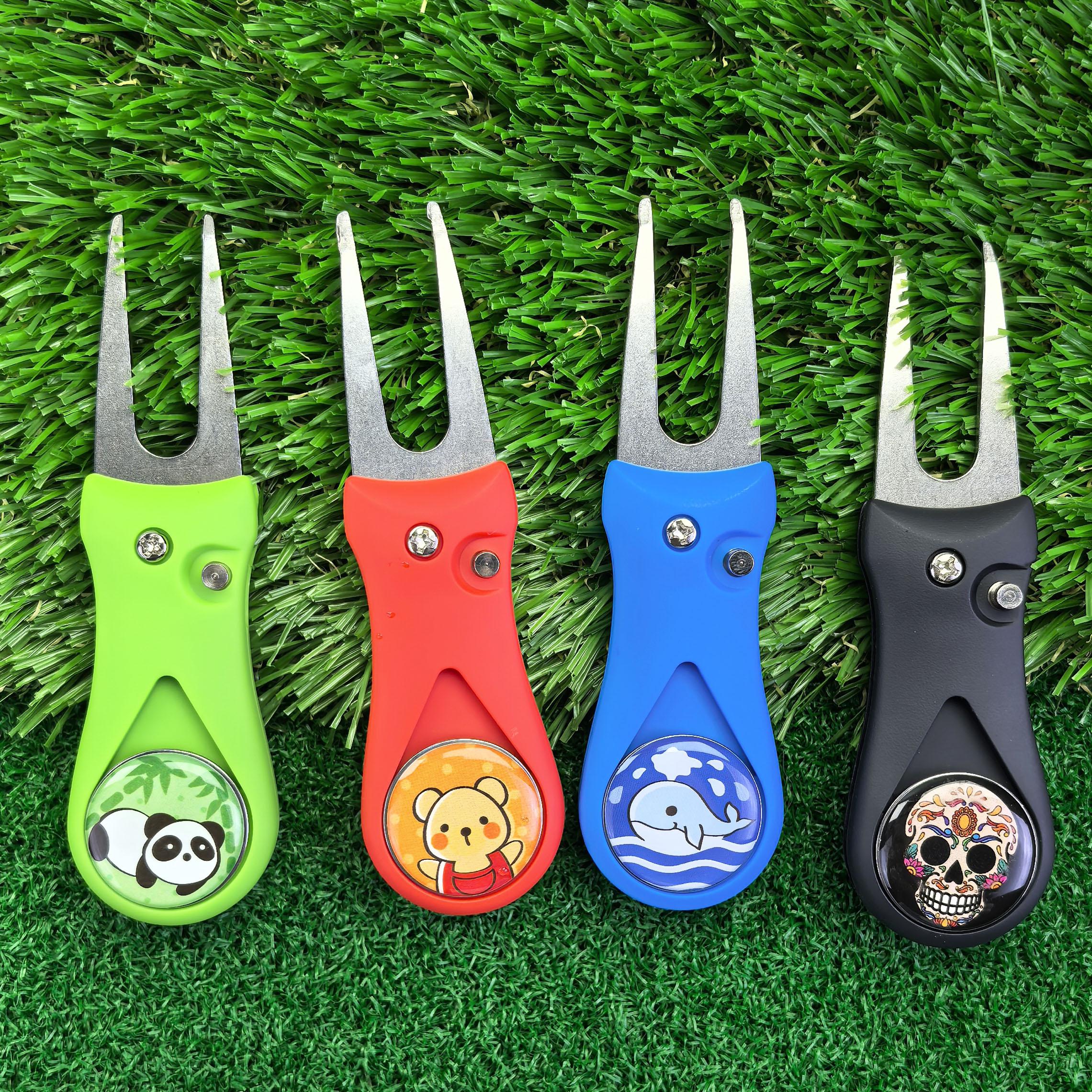 

4-Color Golf Green Fork Set Lawn Repair and Turf Maintenance Tools for Golf Course Cleaning and Care Accessories чёрный