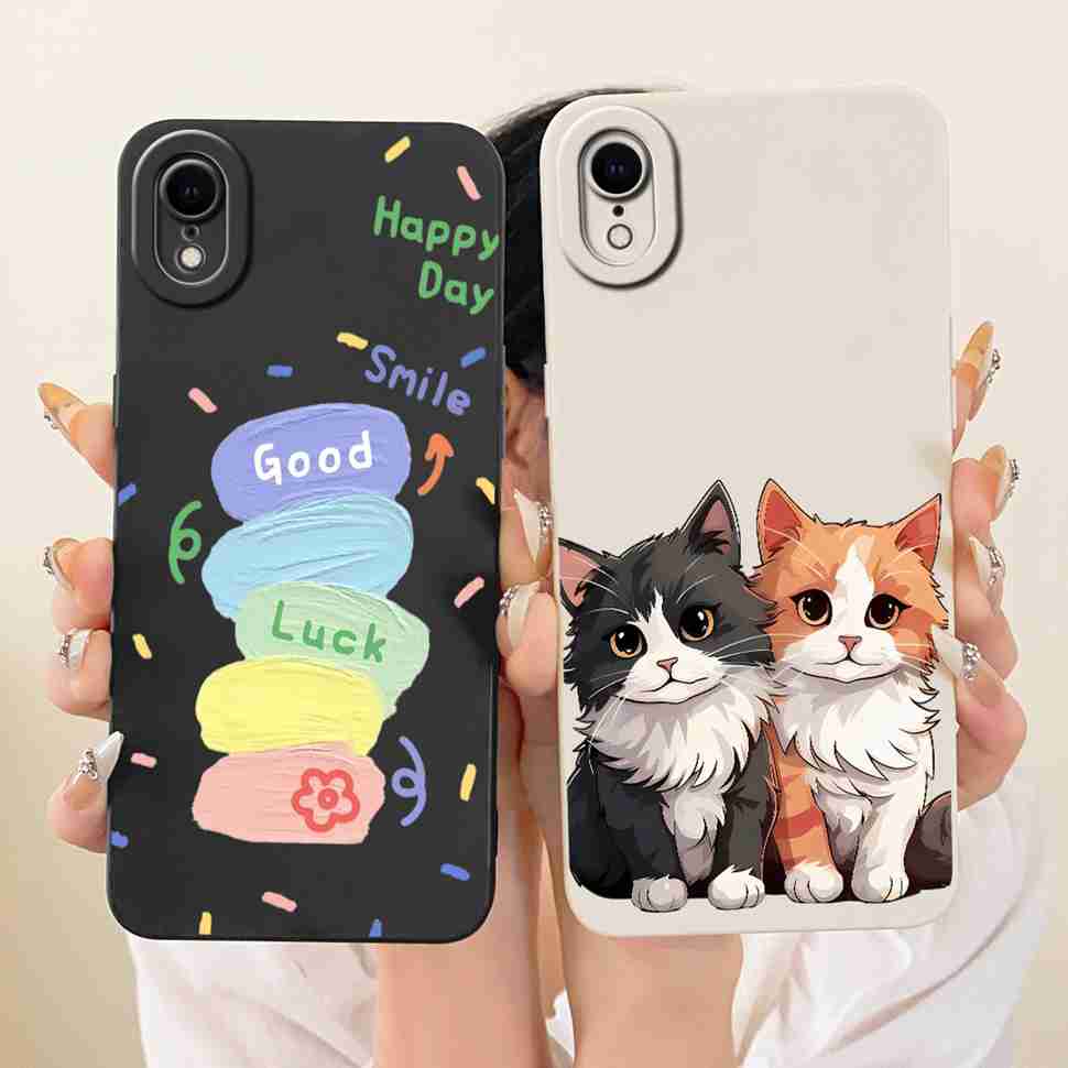 For IPhone XR Case Silicone Soft Shockproof Cartoon Pattern Phone Casing For IPhoneXR A2105 A1984 A2107 A2108 Case Back Cover