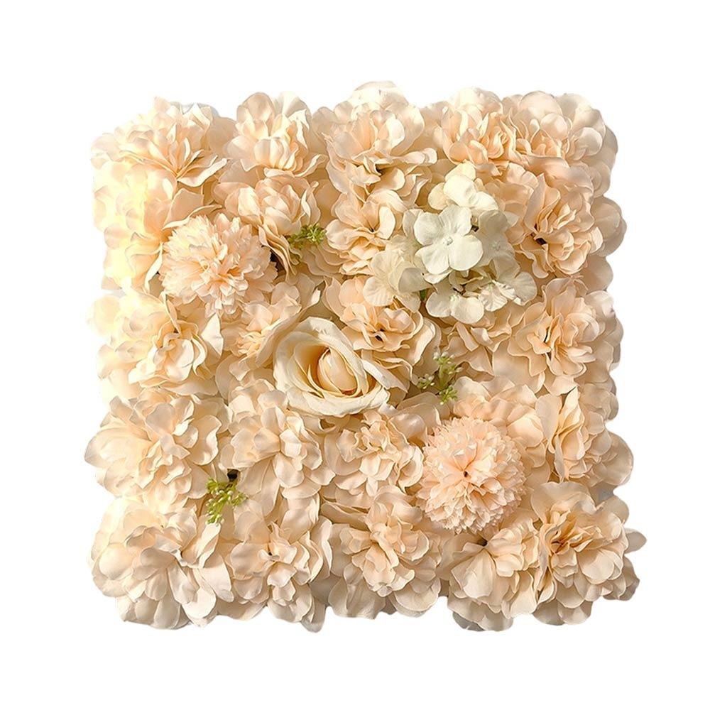 

Multicolor Artificial Rose Flower Wall Background Wall Silk Petals Simulation Flower Panel Photo Props DIY Accessories бежевый
