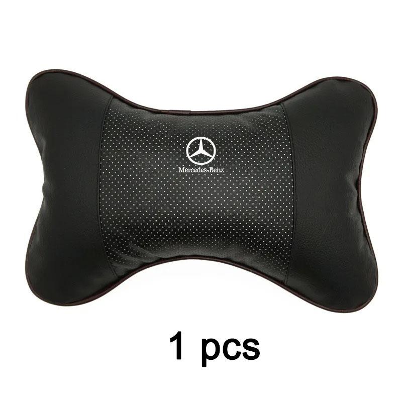 

Car breathable leather headrest,neck pillow,car accessories,for Mercedes-Benz C180 C200 C260 C300 W108 W124 W126 W140 W168 W16 чорний