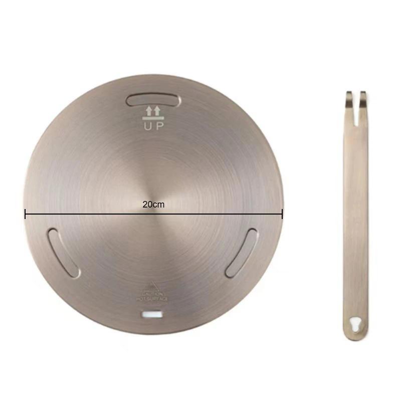 

Stainless Steel Heat Diffuser Plate for Gas Stoves - Portable Induction Adapter with Removable Handle for Even Heating
