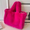 Women Fluffy Tote Bags Soft Plush Shoulder Bag Cute Faux Fur Hobo Bag Trendy Large Capacity Daily Dating Bag