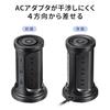Sanwa Supply Tower-Style Power Strip with 12 AC Outlets, 2 USB-A Ports, and 1 Type-C Port, 2m Length, and a Centralized Switch, Black, TAP-B112C1A2BK