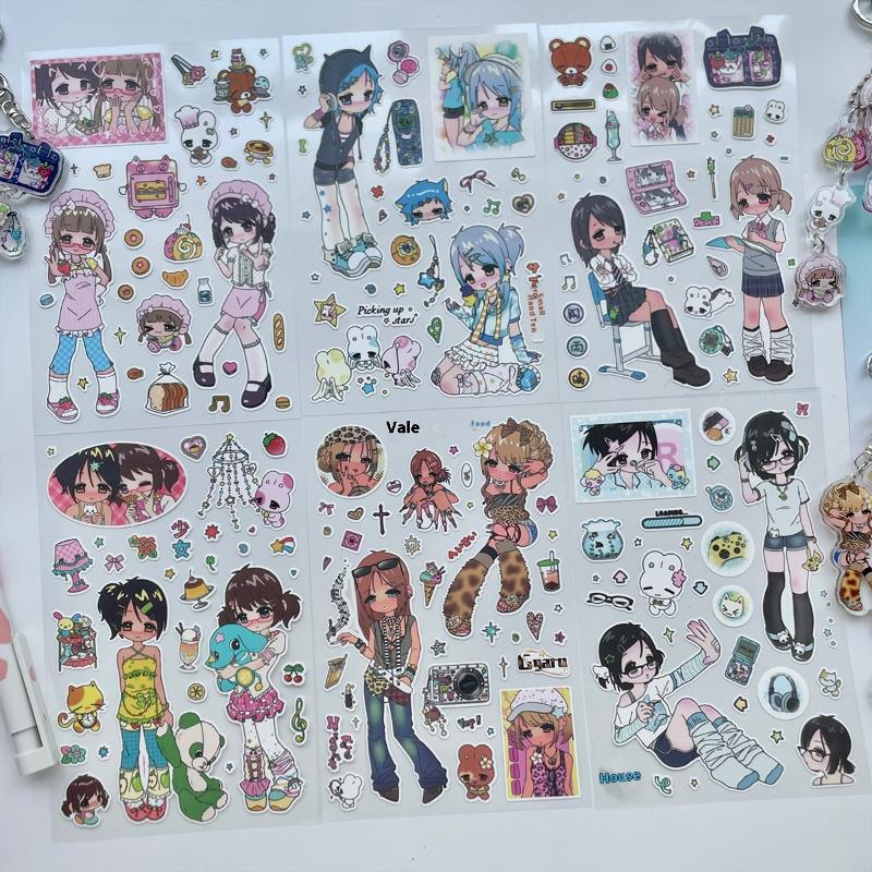 1 Sheet Millennium Anime Story Phone Craft Diy Decoration Kawaii Character Scrapbooking Stickers Deco Stationery Decals
