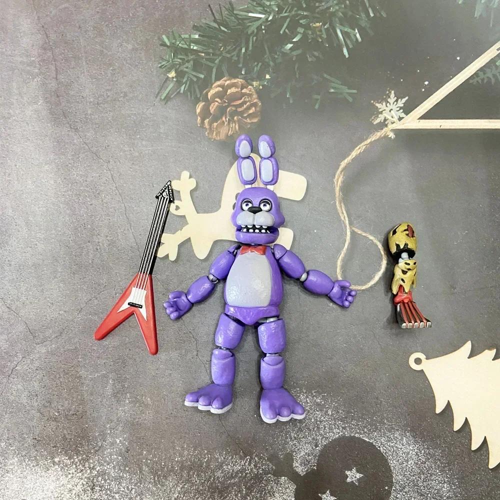 14cm Movable FNAF Action Figures Nightmare Freddy Bonnie Foxy Chica Blacklight Freddy Frostbe Model Collection Toys