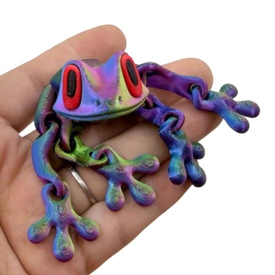 3D-gedruckter Frosch-Kühlschrankmagnet, bewegliche Gelenke, Frosch-Fidget-Spielzeug, artikuliertes Tiermodell, Figur, Kühlschrank-Magnet-Frosch-Dekoration