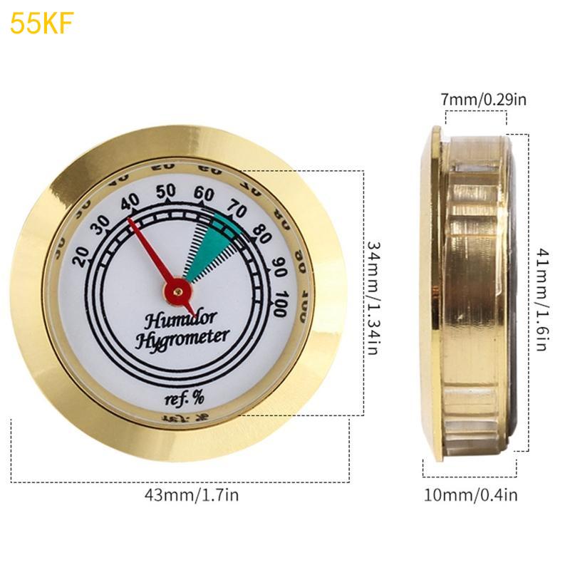 55KF Round Metal Alloy Hygrometer Humidity Measure Meter for Instrument Care