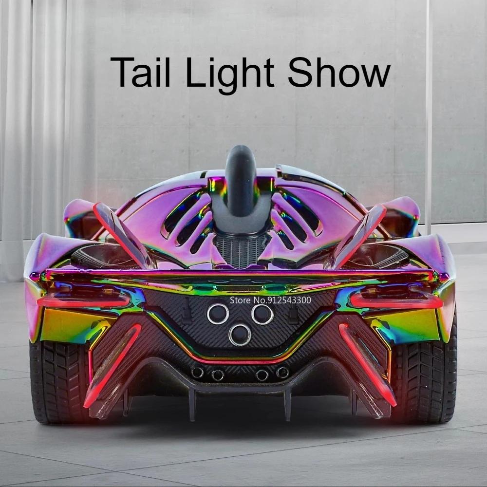 1:24 Scale Apollo Evo IE Super Car Model Toy Metal Body Sound Light Scissor Doors Opened Miniature Vehicle Desktop Ornaments