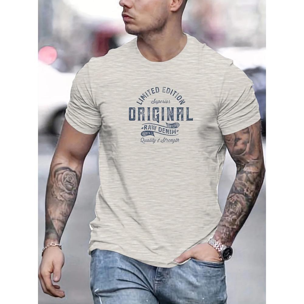 Man short sleeve T-shirt Letter Print Round Neck Breathable Streetwear Oversized Tee Casual Fashion High quality Clothing