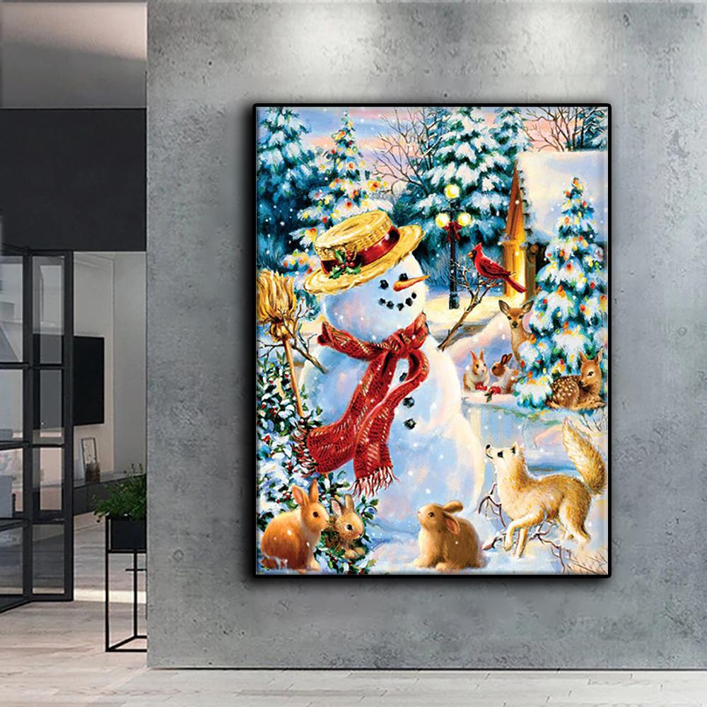 Diamond Painting Christmas Tree Santa Snowman Embroidery Cross Stitch Rhinestone Home Decor
