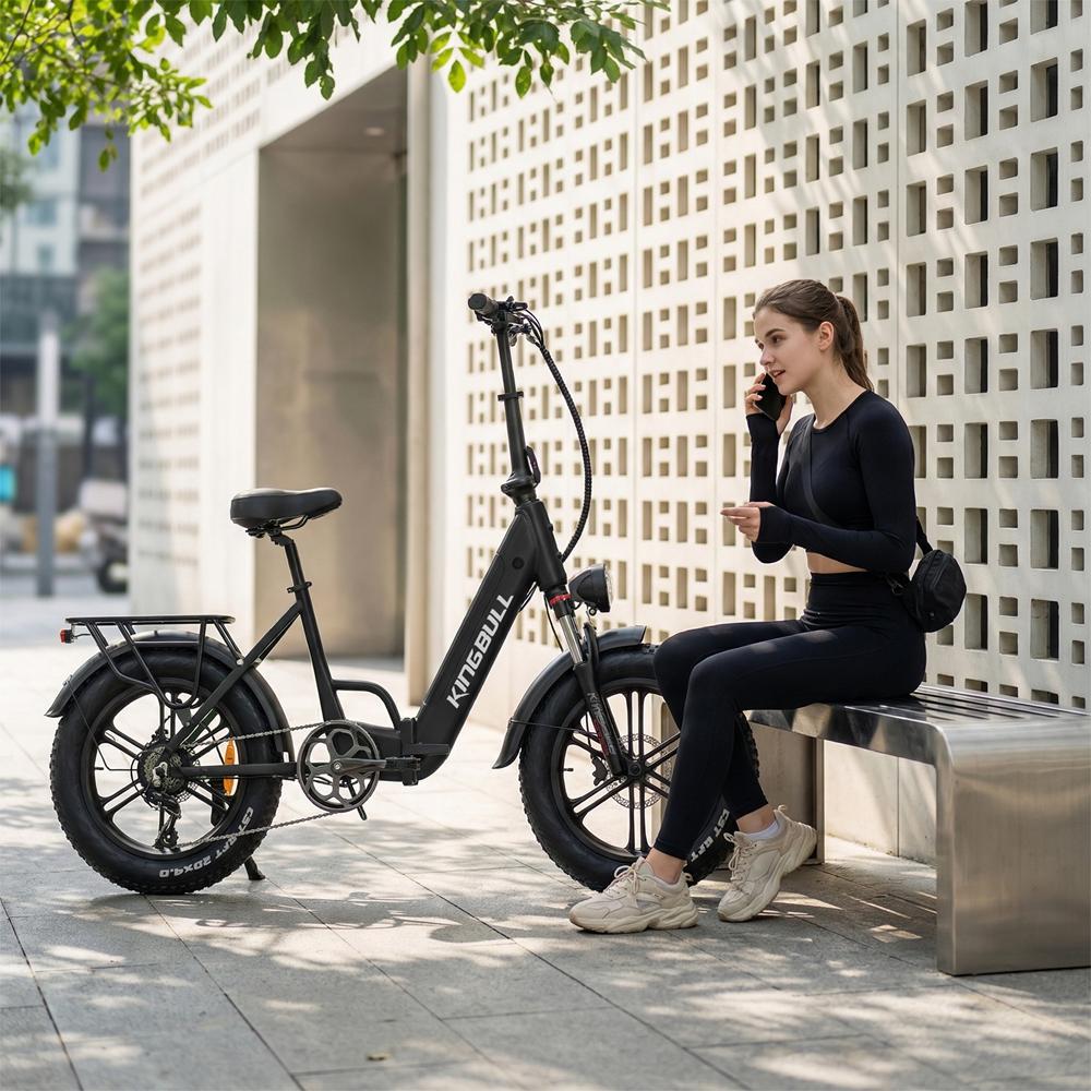 Electric Bicycle Kingbll Literide 500W Motor 20" Fat Tire City Foldable E-Bike 48V 13.5Ah Dual Disc Brakes 7 Speed Max Load 150Kg