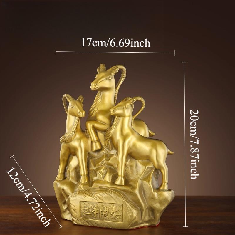 1pc Metal Sheep Ornament Home Decoration Metal Animal Handicrafts Desktop Animal Ornaments Chinese Zodiac Sheep Sculpture