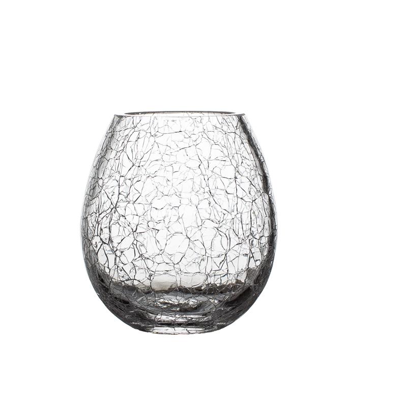Retro Crystal Glass Egg-Shaped Whiskey Juice Bar Drink Liquor Cold Water Cup With Ice Crack Pattern 1PCS