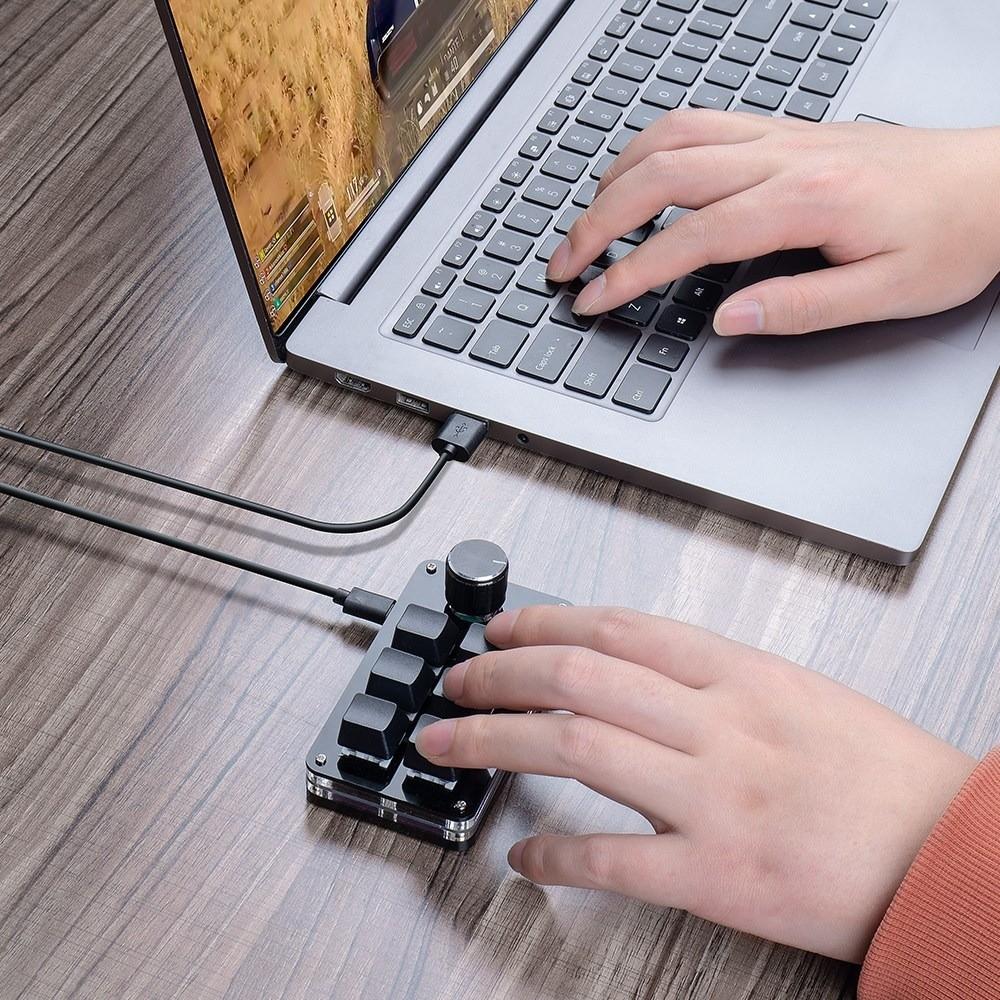 USB Wired Mini Custom Programming Keyboard RGB Knob Keypads Mini Mechanical Keyboard  for Photoshop