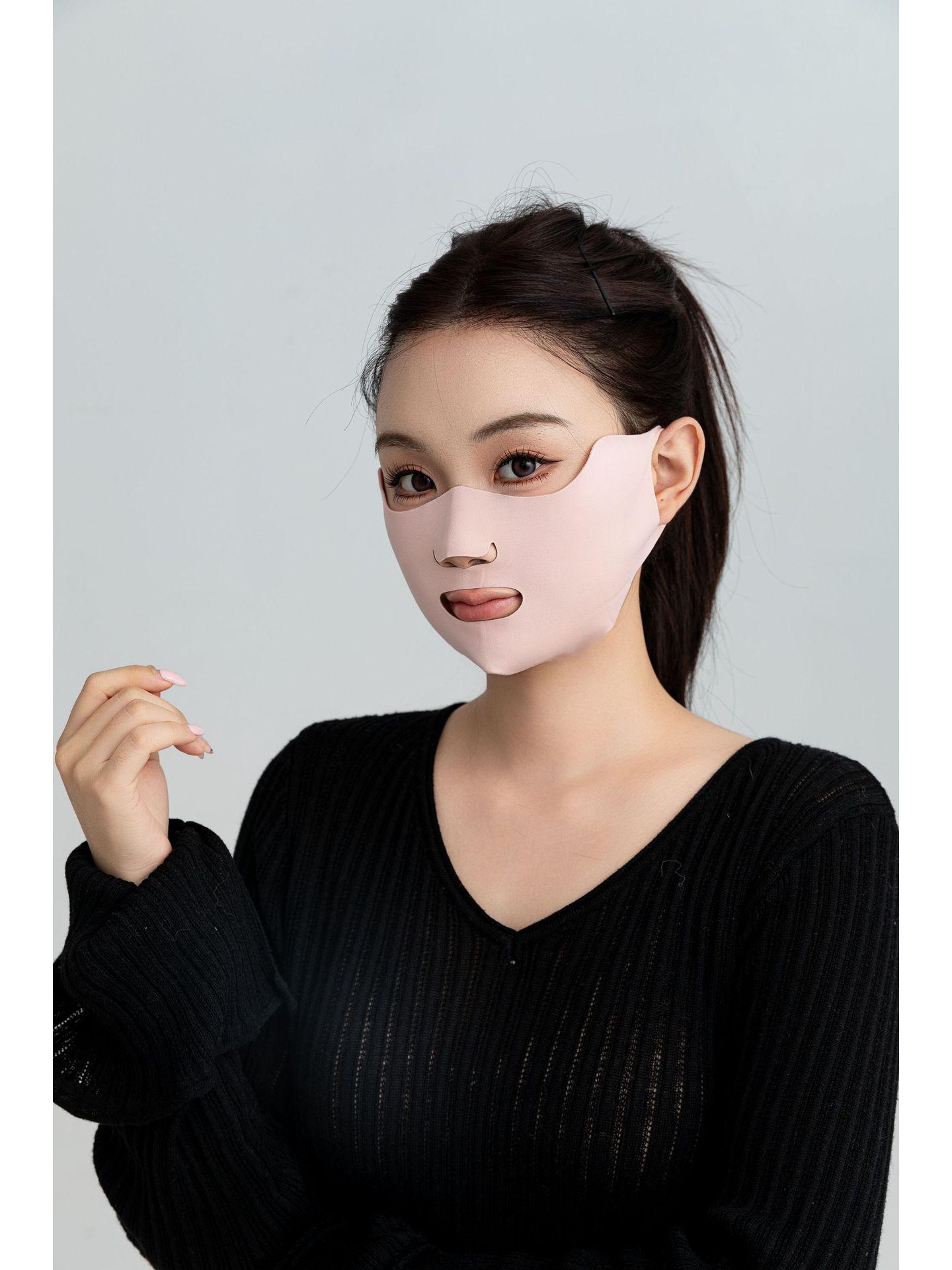 

Autumn-Winter Breathable Anti-UV Warm Face Mask for Outdoor Running One Size рожевий