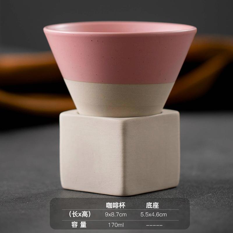 Ceramic Espresso Cup Coffee Mugs Creative Drinkware Hand-drawn Glaze Tea Cup with Base 150ml Water Cup