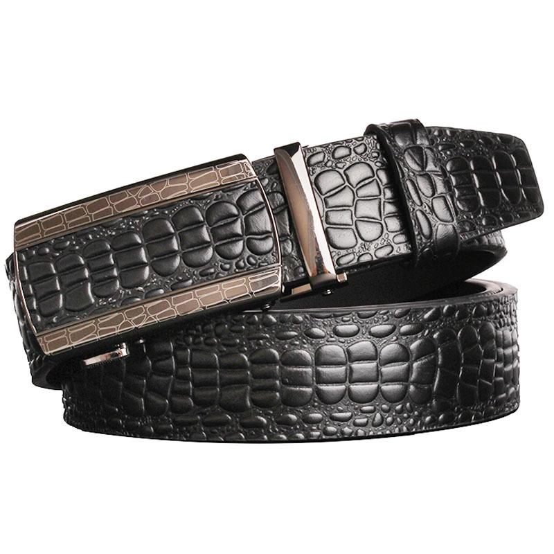 Men's Premium Crocodile Pattern Leather Automatic Belt