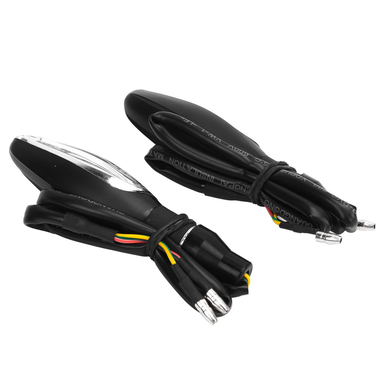 2 Pcs 12V Motorcycle Turn Signal Flowing Light Amber Waterproof Blinkers Indicator Lamps Universal Fit for Motorbike ATV