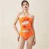 Sexy dámské plavky 2024 dámské plavky zahalené do plavek Sarong plážová sukně sada plavek oranžová