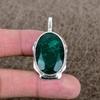 Green Jade Gemstone Handmade 925 Sterling Silver Jewelry Pendant 1.81" KKG-373