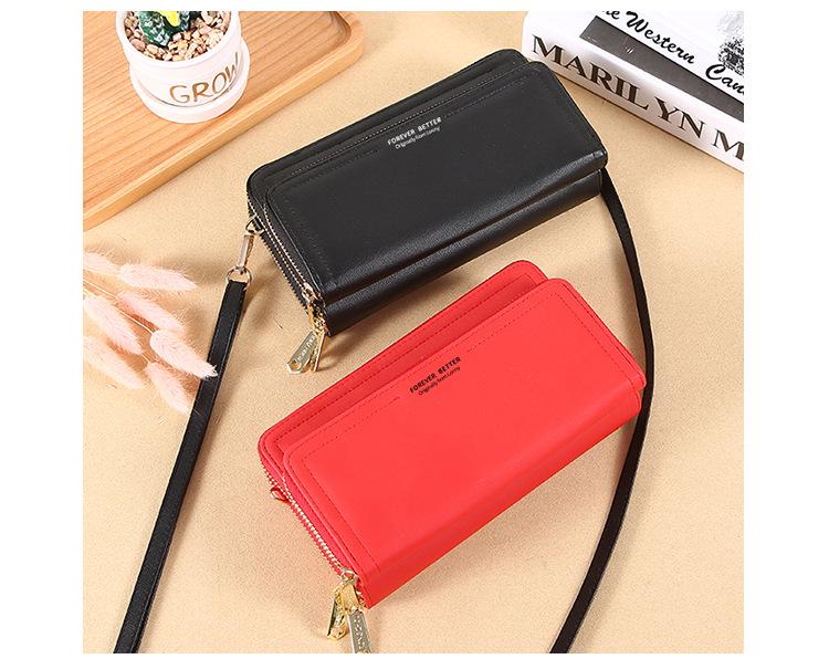 Lonny Women's Large Double Zipper Clutch Wallet & Shoulder Bag - Multifunctional, Fashionable, and Spacious.