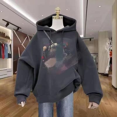 Pull à capuche épais en polaire pour femme automne et hiver, nouveau manteau hoodie mode ample