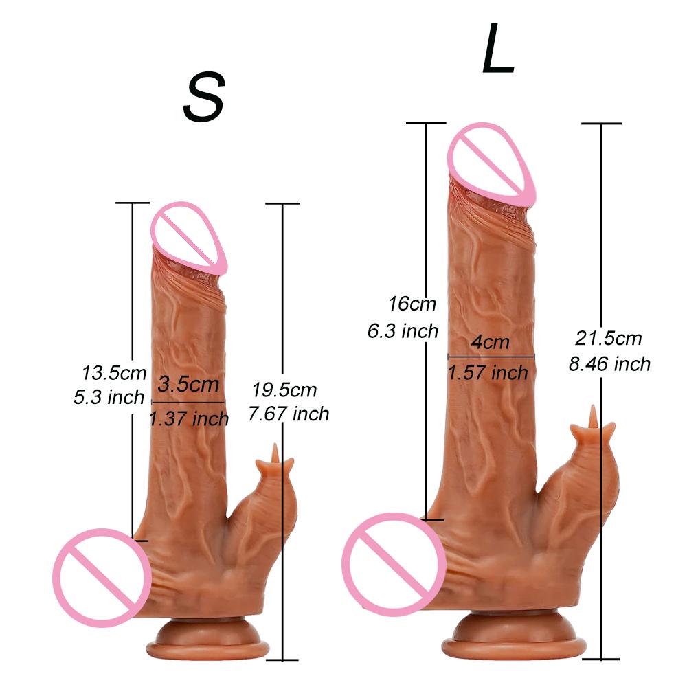 Realistic Vibrator Thrusting Dildo Licking Clitoris Stimulator Suction Cup Remote Control Cock Telescopic Sex Toy For Women