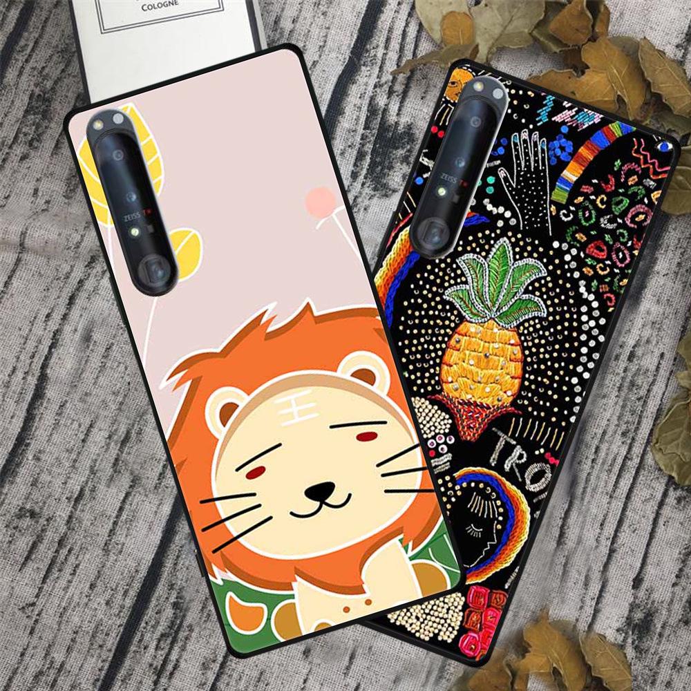 Embossed Color Painted Soft Case with Textured Design for Sony 1 IV Phone