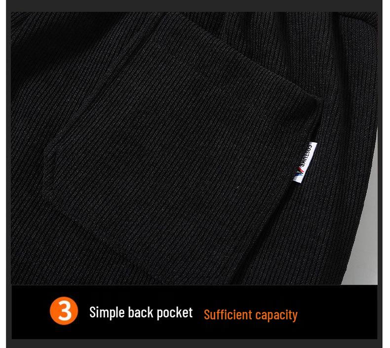 Men's Plus Size Fleece-Lined Corduroy Pants - Straight, Loose Fit, Autumn/Winter Casual Trousers