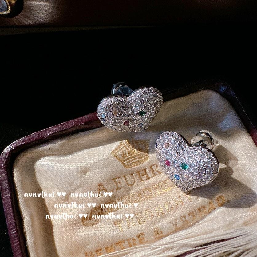 

Margaret Rainbow Jewel Earrings, Palatial, 18K Gold Duobao Thistle Color Treasure Zircon Ring Plated