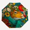 1PC Animal Art Floral Illustration Automatic Folding Umbrella, Portable & Foldable Design with 8 Ribs, 91