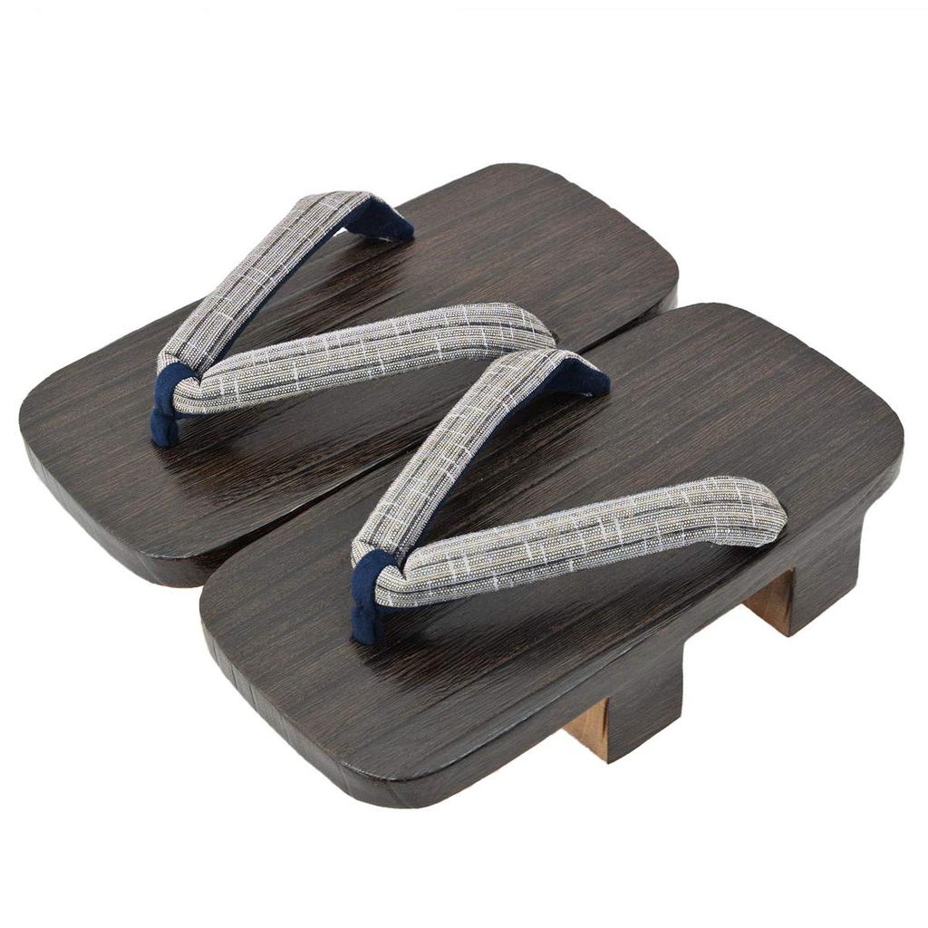 Takeharu Paulownia Wood Made in Size LL Men's Two-Toothed Geta, Japan, Shijira/Blue,