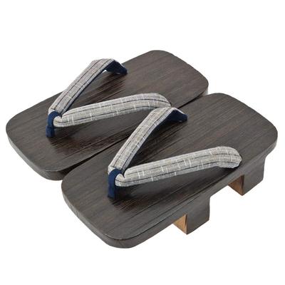 Takeharu Paulownia Wood Made In Size LL Men's Two-Toothed Geta, Japan, Shijira/Blue,