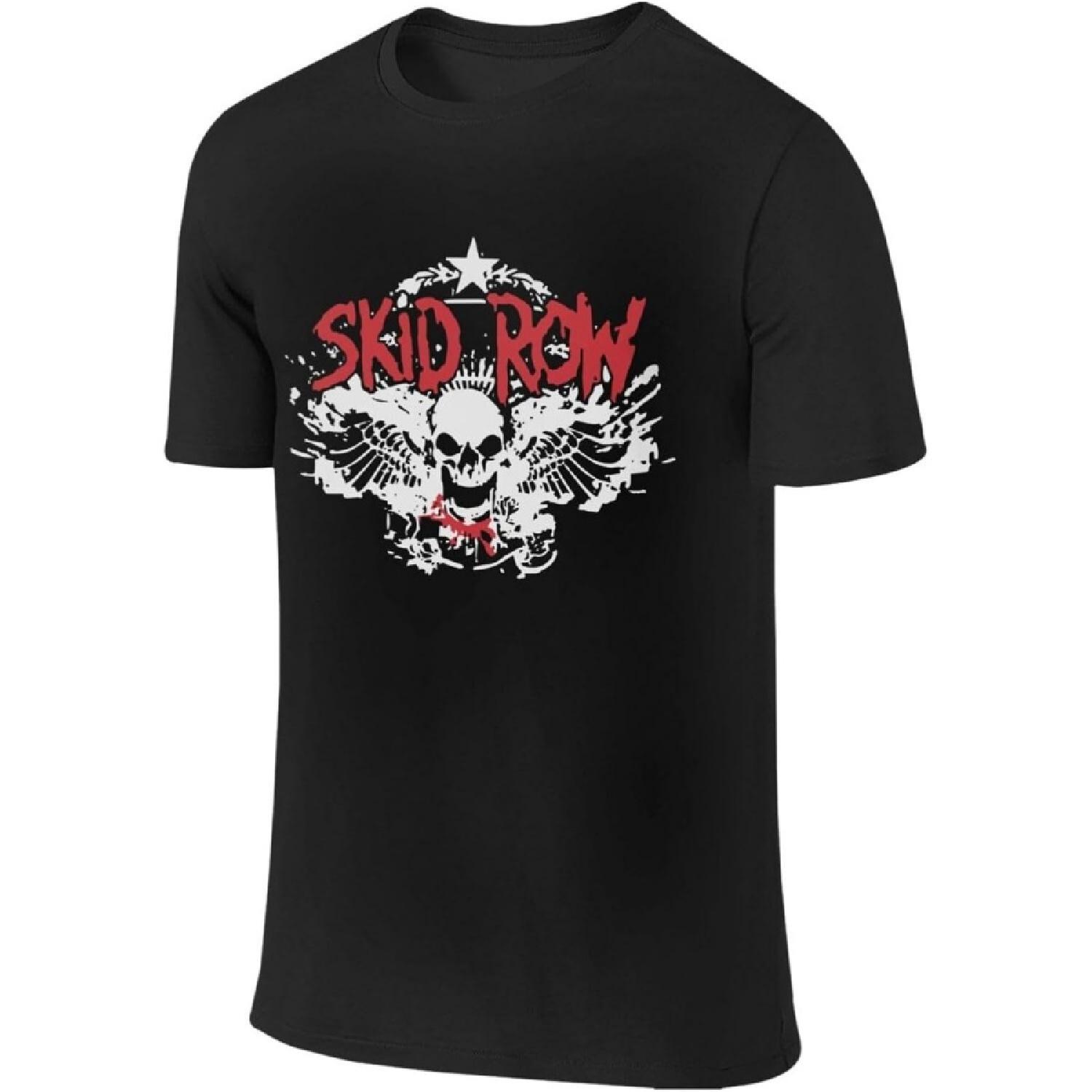 POLNWZWA Men s T Shirts Skid Row Band Crewneck Cotton Short Sleeve Sport Tees Running Athletic for Men S