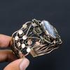 Dendrite Opal Gemstone Pure Copper Wire Wrapped Handmade Cuff/Bangle Jewelry