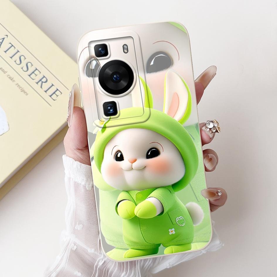 For Huawei P60 Pro Case MNA-LX9 Cover Cute Cartoon Rabbit Panda Soft Liquid Silicone Protective Cover For HuaweiP60 P60 Art Capa