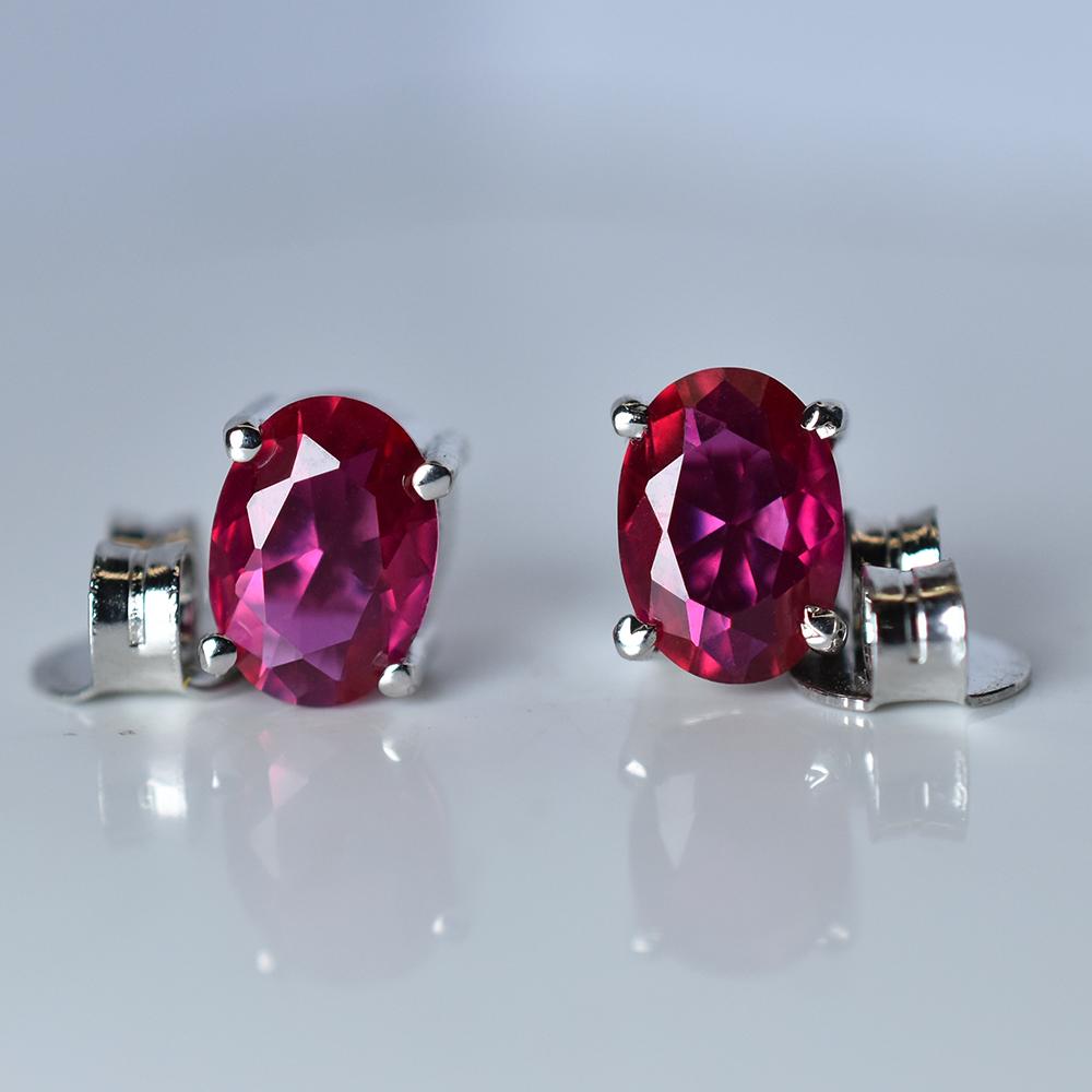 Mosambik ZERTIFIZIERT Rosa Rubin 8 Karat Natürlich Ovalschliff Seltener Edelstein Ohrring-Paar MY.ER-28-NS