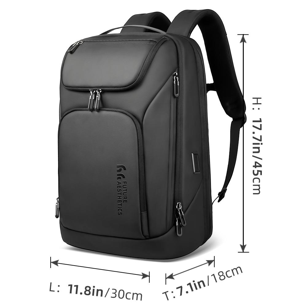 Heroic Knight Business Backpack for Men Waterproof Travel 17.3" Laptop Backpack  High Capacity Multifunctional Pack USB Charging