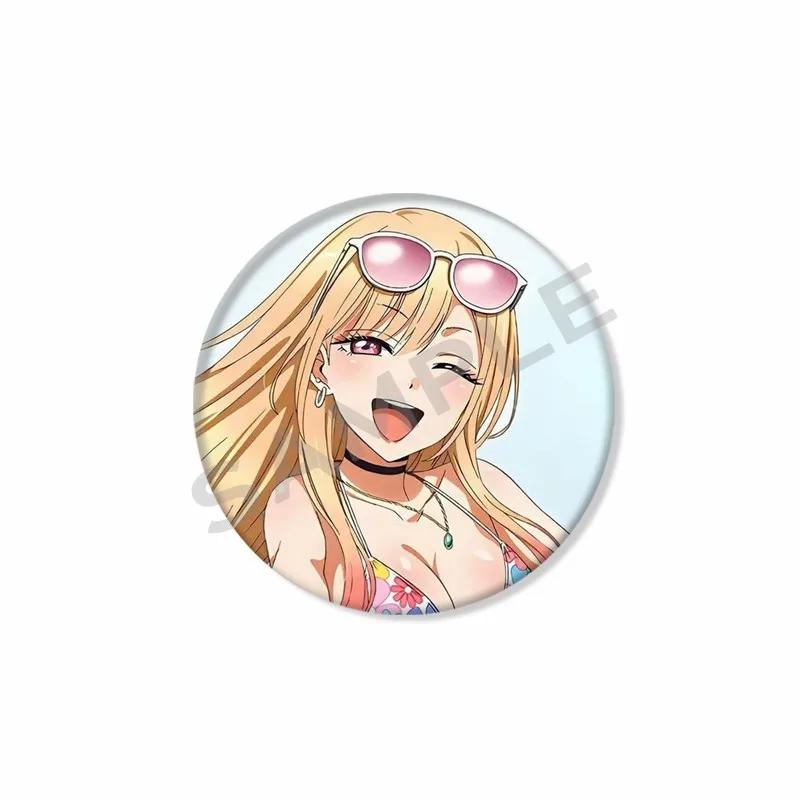 My Dress-Up Darling Anime Brooch Pin Kawaii Cartoon Figure Marin Kitagawa Badge Bag Hat Accessories Animation Peripheral Gifts