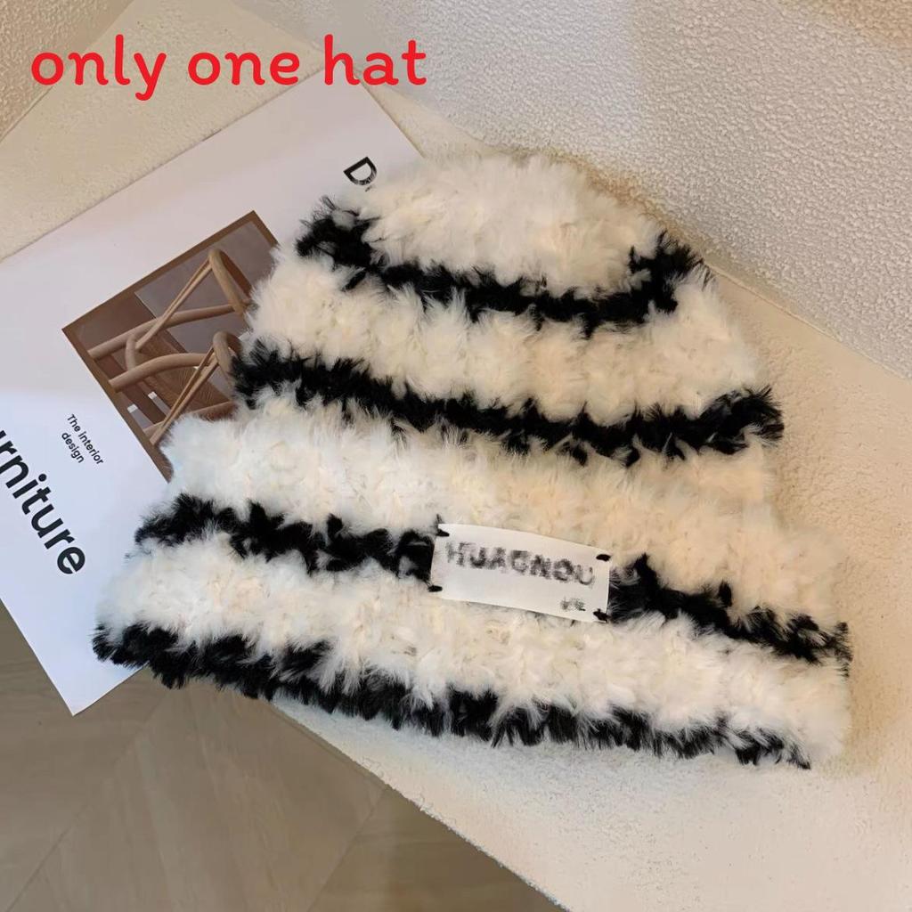 

Knit Plush Hat For Women Winter Warmth No Brim Round Top With Ear Flaps Style 1