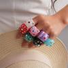 Contemporary Resin Cocktail Ring Featuring 3D Wrinkled Design And Brilliant Crystal Embellishments Finger Accessory