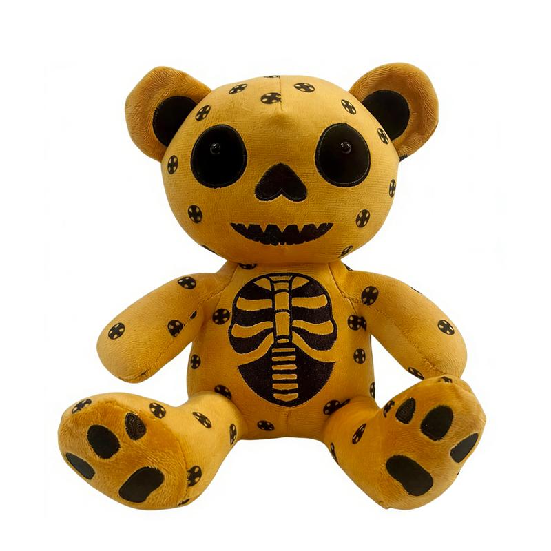 Gothic Skeleton Teddy Bear Plush Toy Cute Halloween Decor Unique Soft Stuffed Animal Collectible Gift for Kids