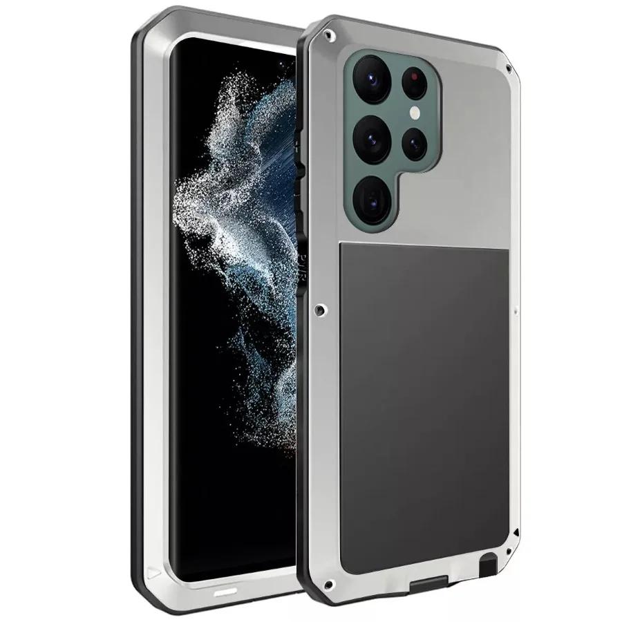 Aluminum Alloy Metal Armor Case for Samsung S26 S25 Edge S24 S23 S22 S21 S20 Plus Note 20 Ultra Shockproof Heavy Duty Tank Cover