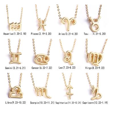 Nuova collana con ciondolo dodici costellazioni semplice ed elegante per le donne, anniversario, compleanno, bel regalo per ragazze