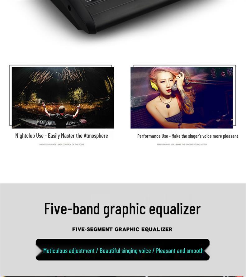 All-in-One 4/6 Channel Professional Mixer Amplifier with High Power, Reverb, and Equalizer for Stage and Wedding Performances
