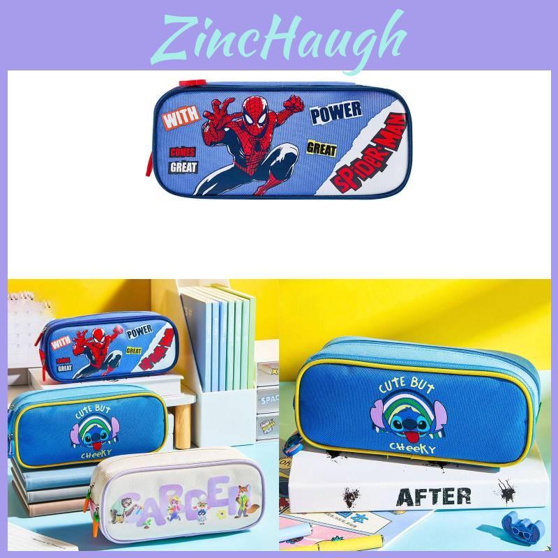 Spider Man Kids Pencil Case With Dual Layers Cartoon Stationery Storage For Elementary School