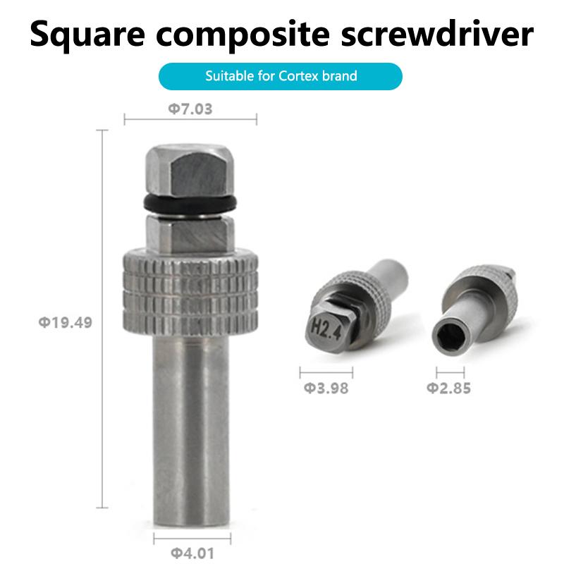 Șurubelniță compusă pentru implant dentar, dreaptă, cu clichet, driver pentru bont, cheie dinamometrică, localizator de precizie pentru dentist