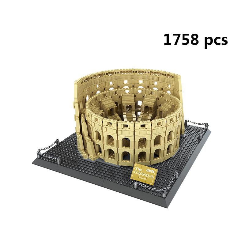 City Architecture Model Building Blocks Studio Temple Taj Mahal Big Ben Eiffel Tower London New York Germany Construction Toys