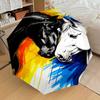 1pc Horse Artwork Automatic Open/Close Umbrella Compact Folding Umbrella with 8-Rib Shaft for Women/Men, Portable Travel Umbrella,1234S
