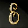 Minimalist Rhinestone Alphabet Brooch: Elegant Geometric Pin for Sweaters or Coats